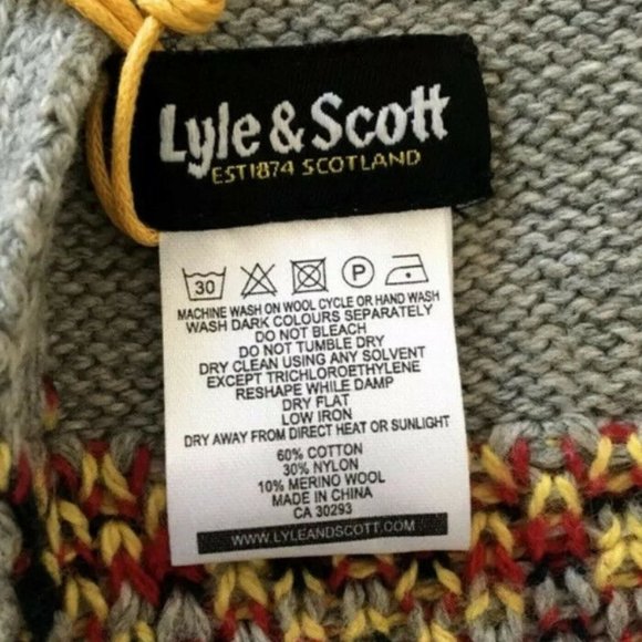 ⛔️SOLD⛔️ LYLE&SCOTT Scotland Vtg Merino Wool Scarf - Picture 9 of 10
